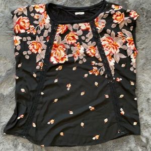 Maurices Floral Crochet Woven-Knit Blouse